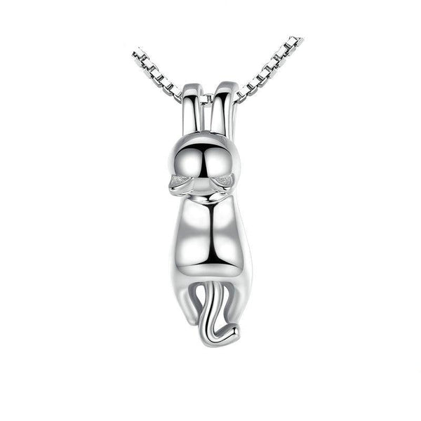 Sterling Silver Hanging Cat Necklace