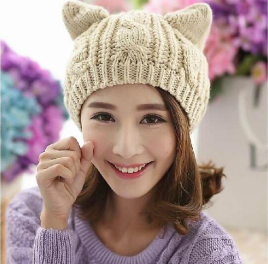 Cat Ear Knitted Beanie Hat - Cat Roar Store
