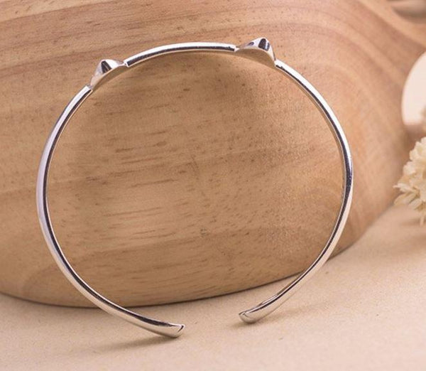 Sterling Silver Cat Ear Bracelet - Cat Roar Store
