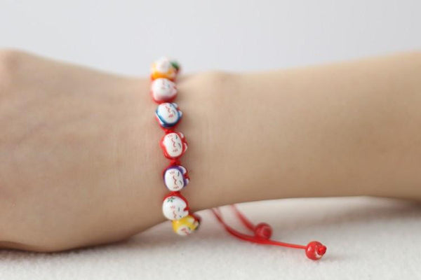 Ceramic Cat Friendship Bracelet - Black or Red - Cat Roar Store