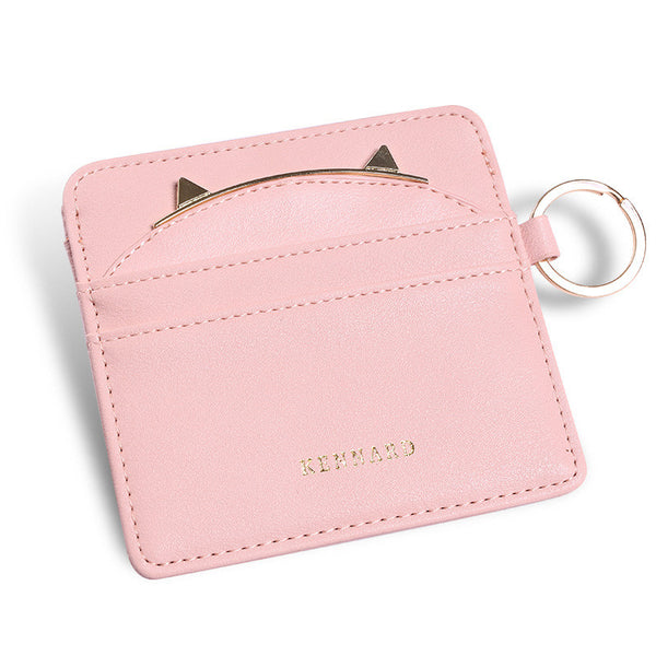 Cat Ear Cash Credit Card Wallet with Key Ring - Cat Roar Store