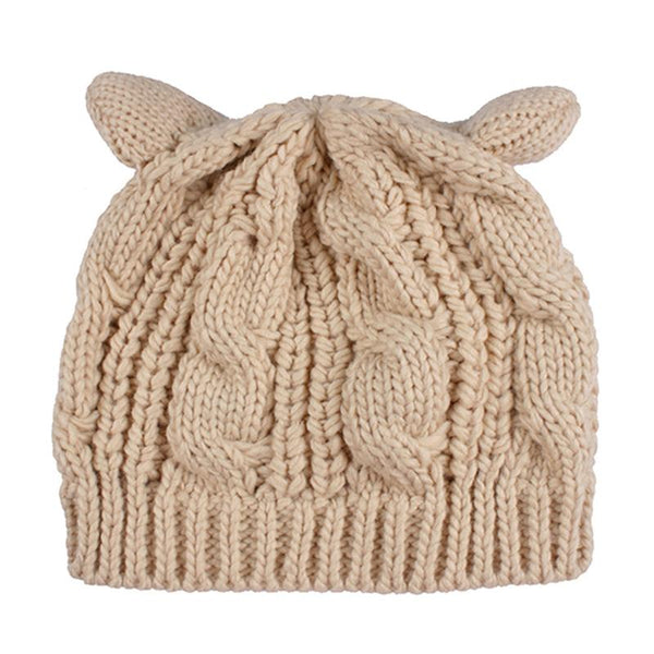 Cat Ear Knitted Beanie Hat - Cat Roar Store