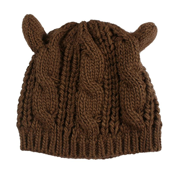 Cat Ear Knitted Beanie Hat - Cat Roar Store