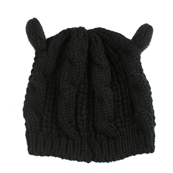 Cat Ear Knitted Beanie Hat - Cat Roar Store