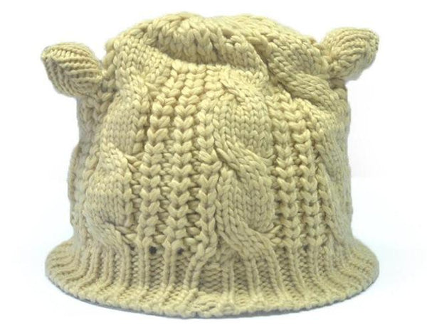 Cat Ear Knitted Beanie Hat - Cat Roar Store