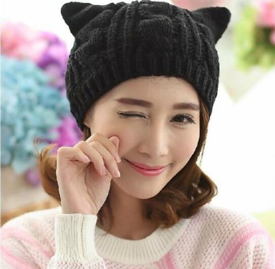 Cat Ear Knitted Beanie Hat - Cat Roar Store