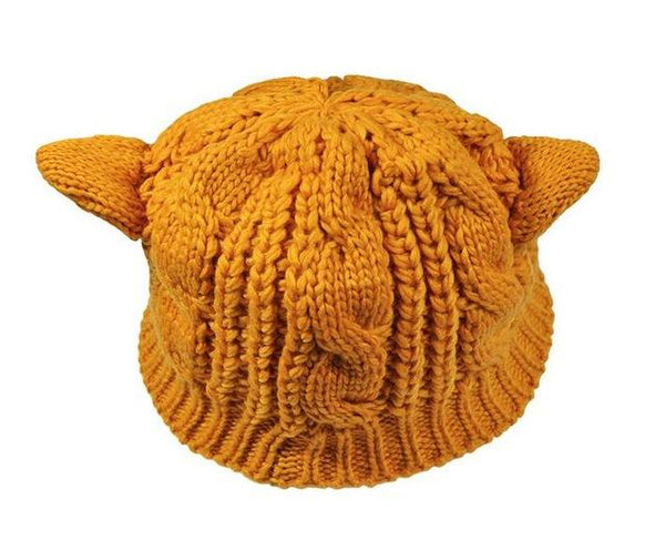 Cat Ear Knitted Beanie Hat - Cat Roar Store