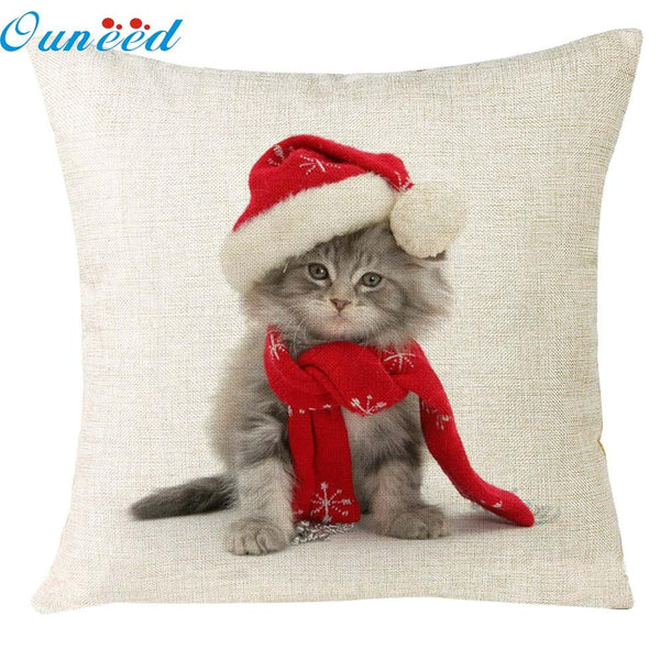 Christmas Cat Pillow Case Cover - Cat Roar Store