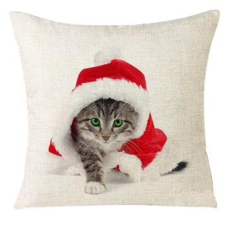 Christmas Cat Pillow Case Cover - Cat Roar Store