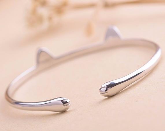 Sterling Silver Cat Ear Bracelet - Cat Roar Store